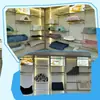 Escadas de Passos para Pet com Ninho Escada de Escalada para Cão Gato Desmontável Lavável Esponja Degraus para Pet Escada de Cama de Escalada Anti-queda para Cão Idoso