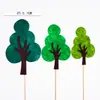 Árvore de Natal coqueiro bolo de aniversário plug-in doce decoração cartão de confeitaria Vaca Dourada Castelo DIY cartão verde