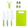 Conjunto de Facas Infantis para Jardim de Infância, Faca para Cortar Frutas, Tábua de Corte, Conjunto de Ensino de Alimentos Complementares, Não Machuca as Mãos, Faca para Descascar Frutas