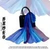 Lenço de Georgete com Cor Degradê 50*160 Lenço Longo de Seda de Alta Qualidade Lenço Longo de Chiffon de Seda Lenço Fino de Seda