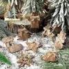 Adornos de árbol de Navidad de madera, copos de nieve, renos, decoraciones estilo granja, exclusivamente para ventas transfronterizas
