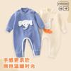Primavera, Otoño e Invierno Bebé Niños y Niñas Bebé Color-Bloqueado Polar Fleece Forrado con Felpa Cálido con Cremallera Mameluco Mameluco