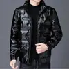 Jaqueta Masculina de Inverno 2023 Nova Moda Curta Espessa Brilhante Bonita Quente Grossa Jaqueta Masculina de Penas Acolchoada com Algodão