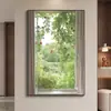 Pintura Decorativa Moderna Minimalista de Janela Falsa com Vista para o Mar para Sala de Estar, Parede de Fundo de Sofá, Pintura Suspensa para Extensão de Espaço