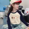 Camiseta de Manga Larga con Cuello Redondo para Niñas, Bloque de Color Patchwork Cálido Otoño Invierno, Ropa Interior Térmica Top Tendencia