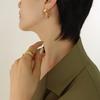 Industria Pesada para Crear Accesorios Transfronterizos de Estilo Francés Neutro Caliente Personalidad Retro Abanico Aretes Repujados Aretes de Acero Inoxidable