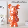 Decoração de urso de luxo para móvel de TV, urso grande em formato de coração de cerâmica e galvanizado para sala de estar de casa de alto padrão