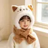 Conjunto de Gorro y Bufanda de Gato para Niños, Invierno Felpa Lindo Gorro con Protección para Orejas de Bebé Niña, Calentador de Cuello Grueso y Cálido para Niños