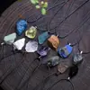Pingente de pedra bruta de cristal natural cristal mineral irregular colar de ametista citrino quartzo rosa acessório de joia