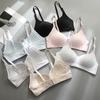 Íntimos Brillantes de Algodón Puro para Mujer, Push-Up, Anticaída, Soporte Lateral, Estilo Coreano Sencillo para Estudiante Universitaria, Sujetador sin Varillas