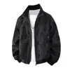Chaqueta de terciopelo estilo retro americano de lujo ligero con cuello alto para hombre, adecuada para hombres jóvenes y de mediana edad, abrigo casual holgado y versátil para primavera, otoño e invierno