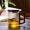 Taza de té resistente a altas temperaturas Taza de separación de agua y té Resistente al calor Gran capacidad Juego con tapa Portátil Para hacer té Taza de agua de oficina Ceremonia del té