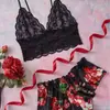 Conjunto de lencería sexy transfronterizo europeo y americano para Amazon y AliExpress, sujetador de encaje seductor transparente y falda corta para coquetear