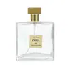 Botella de Perfume Cuadrada Plana Transparente Snap-On en Stock, Botella Recargable, Botella con Atomizador de Presión, Botella de Vidrio de Muestra Recargable Portátil
