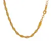 Estilo Ins Europeo y Americano Cadena Desnuda Cadena de Onda de Agua Cadena Retorcida Moda Elegante Accesorios para Mujer Acero de Titanio Collar Dorado con Colgante
