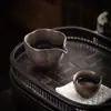 Tazas de té finas hechas a mano con esmalte dorado de las dinastías Tang y Song, Cuencos de té de cerámica, Recipientes para compartir té de estilo japonés, Accesorios para juego de té Kung Fu