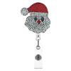 Hebilla telescópica de fácil extracción con diseño de Papá Noel y muñeco de nieve de fieltro navideño con diamantes de imitación de colores