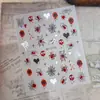 Adesivos de Unha Novos de Halloween Transfronteiriços Estilo Gótico Embossado Cruz Aranha Caveira Adesivos de Decoração de Unha