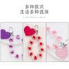 Pulseira criativa de coração de pêssego, chaveiro, pingente, letra, couro, amor, coração, transparente, acessórios de coração de pêssego, bolsa personalizada, acessórios de embalagem