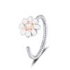 Anillo Giratorio de Margarita Europeo y Americano Más Vendido Transfronterizo para Mujeres, Moderno y Versátil, Anillo Abierto para Dedo Índice de Flor con Goteo de Aceite Giratorio