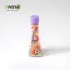 Botella de Plástico Transparente de Grado Alimenticio, Botella Pequeña con Forma de Pagoda, Botella Sellada de 60ml para Jugos y Refrescos, Botella para Granos de Chocolate