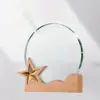 Trofeo de Cristal Creativo Hecho a Medida Decoración de Premio para Reunión Anual Estilo Nórdico Placa de Vidrio Regalo de Empresa Premio Grabado