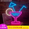 Tienda de té con leche Luz de neón LED Bar de moda KTV Cafetería Cartel luminoso decorativo de hamburguesa Set hecho a medida