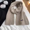 Novo Cachecol de Lã Mesclada Tricotado com Bordado de Cachorro Dachshund 2025 Feminino Outono e Inverno Estudante Quente e Mais Fácil de Combinar