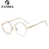 95929 Nuevas gafas de medio marco de metal de comercio exterior con protección contra la luz azul para mujer, cómodas gafas planas con espejo, se pueden equipar con espejo de primer plano.