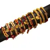 Nova Pulseira Enrolada Estilo Chinês, Pulseira Tecida à Mão, Pulseira Vermelha de Alto Padrão Estilo Antigo com Pingente Redondo Dourado Areia Deus da Riqueza
