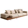Sofá de madera maciza estilo japonés con estética de madera natural, diseño Wabi-Sabi, lujo ligero, adecuado para hoteles boutique, villas y espacios de diseño; un sofá modular minimalista