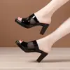 Sandalias de malla transpirables sin cordones de tacón grueso para comercio exterior transfronterizo con suelas gruesas, zapatos tipo "mom" de punta abierta para mujer, para usar en verano al aire libre