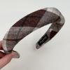 Diadema de esponja gris estilo coreano para mujer con alta presión en el cráneo, estilo retro elegante, accesorio para el cabello con cola de caballo.