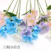 Simulación Tres Puntas Flores de Lirio Pequeñas Arreglo Floral Bloque Flor Flores Artificiales Material Floral Decoración de Boda Flores Artificiales