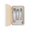Set de Tijeras para Uñas y Cortauñas, Set de Tijeras para Uñas de Manicura, Set de 4 Piezas, Set de Manicura de Acero al Carbono con Logo Imprimible