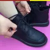 Botines de algodón para mujer 2026 nuevos botines cortos piel suave otoño e invierno de mediana edad forro de felpa planos ligeros cómodos casual Botas Martin para mujer