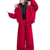 Conjunto de Chaqueta con Cremallera y Cuello Grande de Piel para Niñas, Moda Otoño e Invierno, Estilo Coreano, Pantalones Casuales Sueltos de Color Sólido, Conjunto de Dos Piezas para Niños Mayores