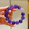Pulsera de Plata de Ley Grano Grande 14mm Amatista Real
