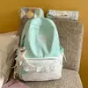 Mochila de encaje transparente con lunares estilo coreano, con un aire juvenil, adecuada para estudiantes y amigos en viajes de vacaciones, mochila pequeña dulce y linda