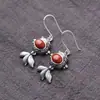 Collar de Peces Dorados Vintage para Mujer Colgante Imitación Ónix Rojo del Sur Koi Estilo Étnico de Moda Cadena para Clavícula Pez Pequeño Imitación Plata Tailandesa