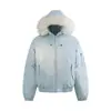 Parka de Invierno Sida Lite con Capucha y Cuello Grande de Piel Chaqueta de Algodón para Hombre y Mujer Ropa Exterior de Color Sólido Estilo Pareja Chaqueta de Algodón Ropa de Algodón Holgada