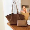 Bolsa Tote Grande de Camurça para o Outono de 2026 Estilo Coreano Feminina Casual Simples Ins Bolsa de Ombro