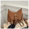 Bolso tote de moda popular con borlas de este año para mujer, nuevo estilo invierno 2024, bolso de hombro cuadrado tipo pinza, bolso cruzado de moda