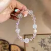 [Agua Rosa Qianjin] Pulsera de Cristal Natural Rosa con Pedrería Swarovski Pulsera de Cuentas al por Mayor