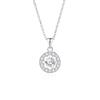 Colar inteligente redondo de prata esterlina S925 pode pular coração incrustado com pingente de diamante completo colar de menina estilo japonês e coreano atacado