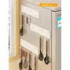Imán de Refrigerador Estante de Almacenamiento Magnético Lateral Cesta Colgante Simple Caja de Almacenamiento Multifuncional Pared de Cocina Colgante Cesta de Metal sin Perforación