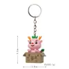 Novo Chaveiro de Casal Cartoon Tridimensional em PVC Corrente de Chaveiro de Dragão Fofo Venda por Atacado