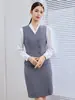 Uniforme de azafata, chaleco, pantalones, uniforme de personal de hotel para mujer, uniforme de gerente de propiedad, ropa de trabajo para recepcionistas en clubes y otros establecimientos