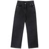 Jeans Mop Preto Cinza Feminino Outono 2020 Novo Estilo Coreano Boca Reta Barra Dobrada Cintura Alta Solto Calças Perna Larga
