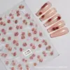 Pegatinas para Uñas Ins Retro Acuarela Rosa Delgadas Flexibles Semitransparentes Tinta Degradada Blanco y Negro Calcomanías Adhesivas para Uñas Set Completo